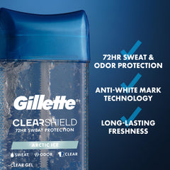 Gillette desodorante gel transparente, protección sudor 72h, sin manchas.