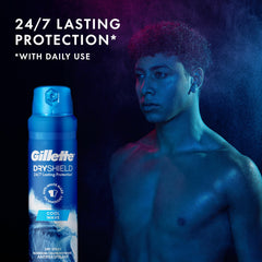 Spray action of Gillette Dry Spray delivering quick-dry underarms