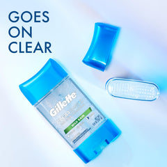 Empaque del gel claro Gillette para uso diario.