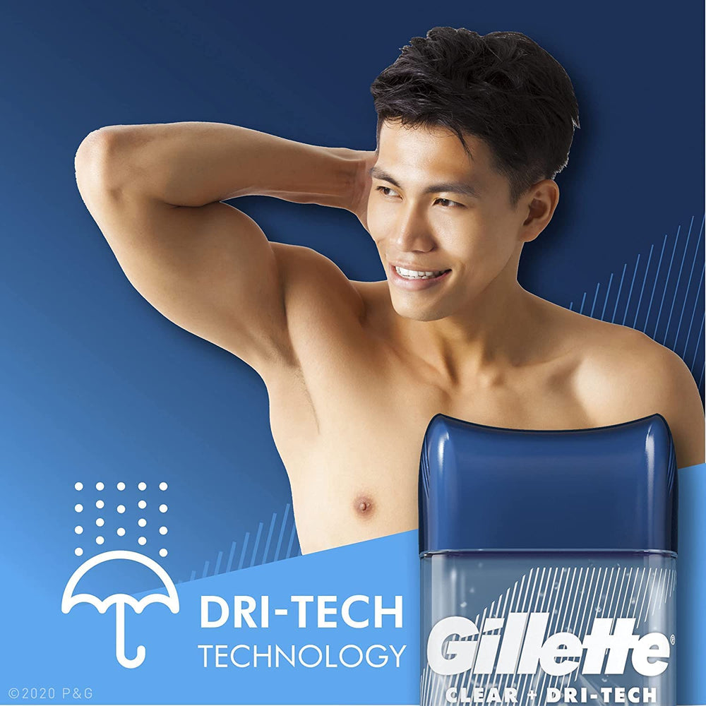 Gillette Endurance Clear Gel Deodorant Cool Wave logo on label emphasizes brand trust