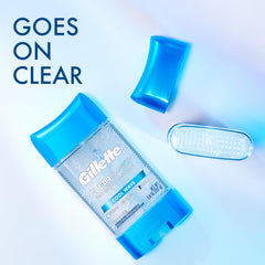 Gillette Escudo Seco: textura clara que se seca rápido y evita manchas blancas.