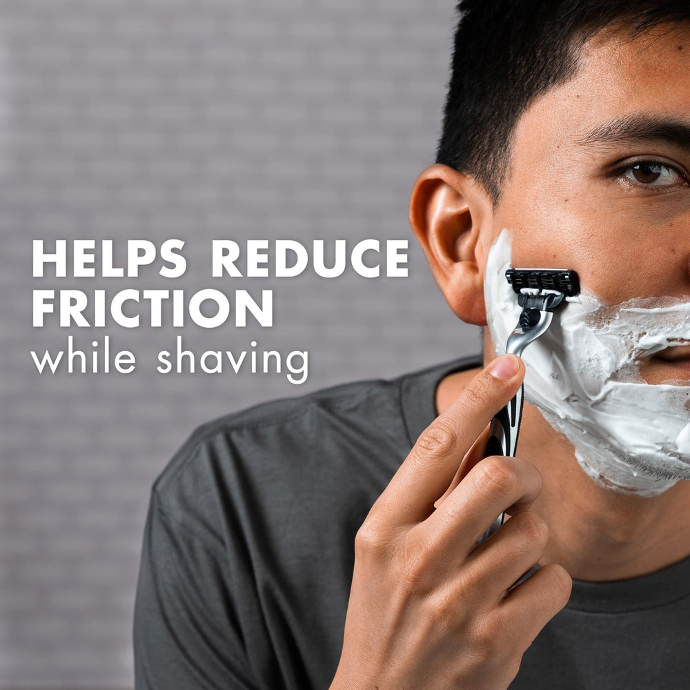 Gillette Foamy Regular Shaving Cream rinses clean, leaving skin soft