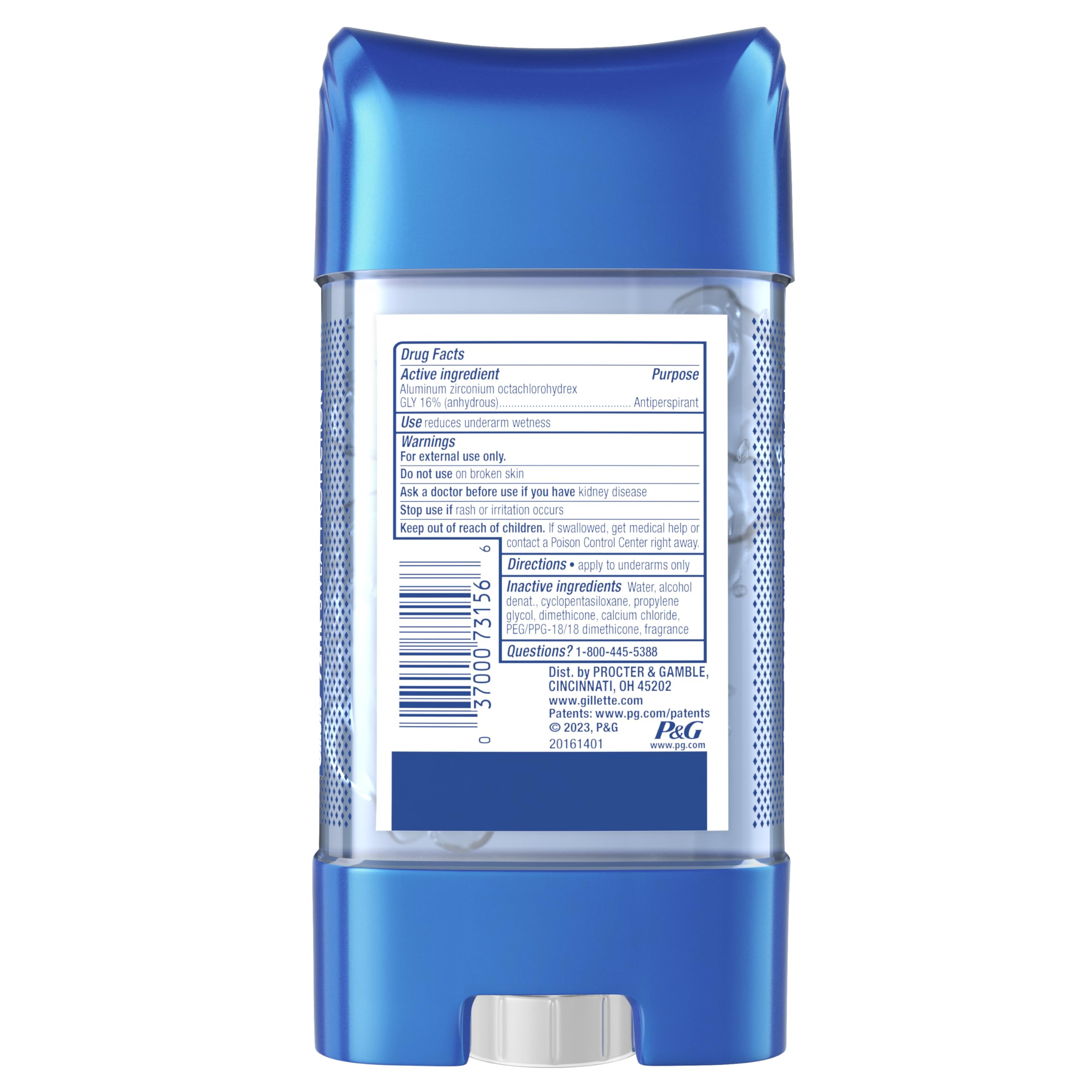 Formato de 3.8 oz de Gillette, ideal para viaje y uso diario.