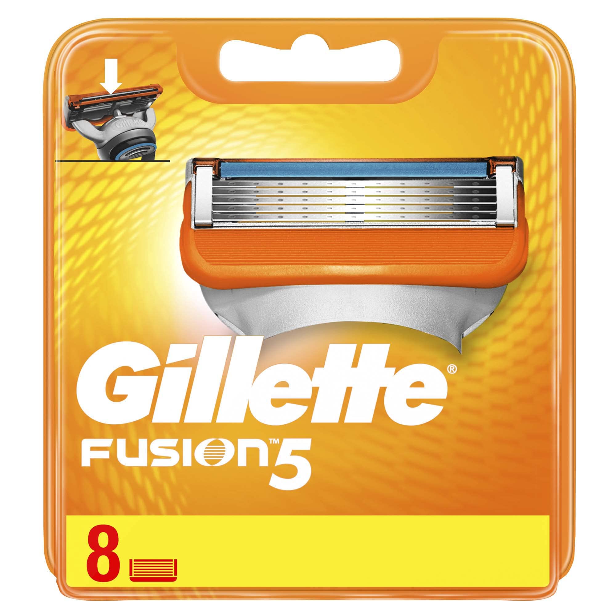 Gillette Fusion5 front view showing five blades for a smooth, close shave.