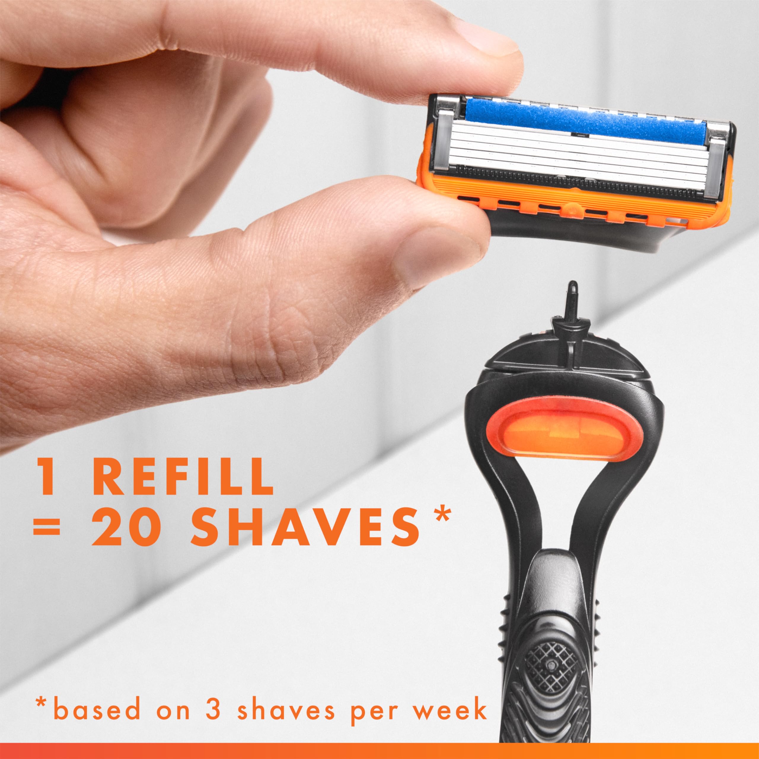 Gillette Fusion5 handle compatibility visual shows universal fit across 5-blade razors