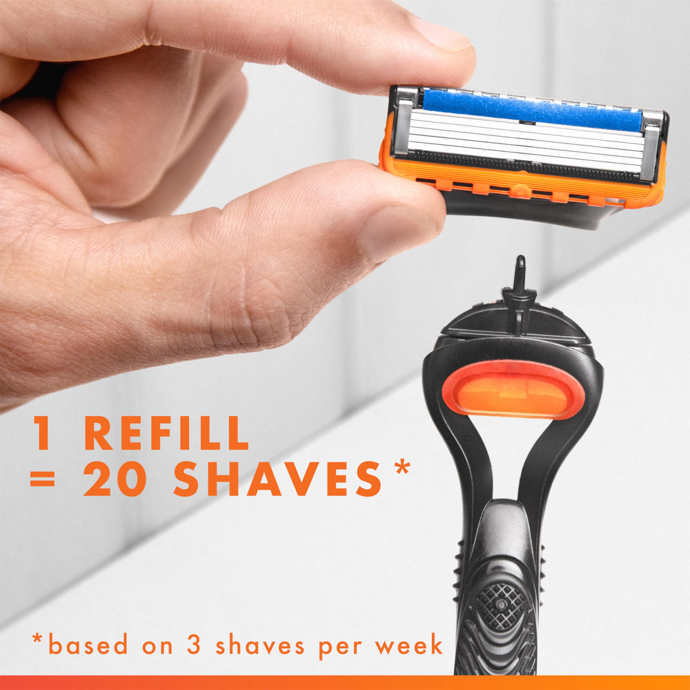 Gillette Fusion5 handle compatibility visual shows universal fit across 5-blade razors