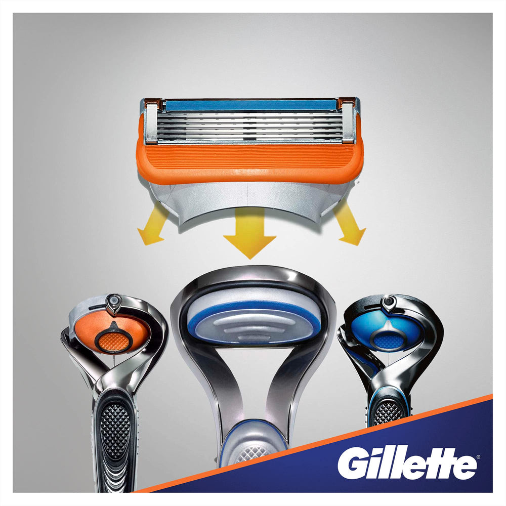 Gillette Fusion5 packaging eight-count view emphasizes convenient refills.