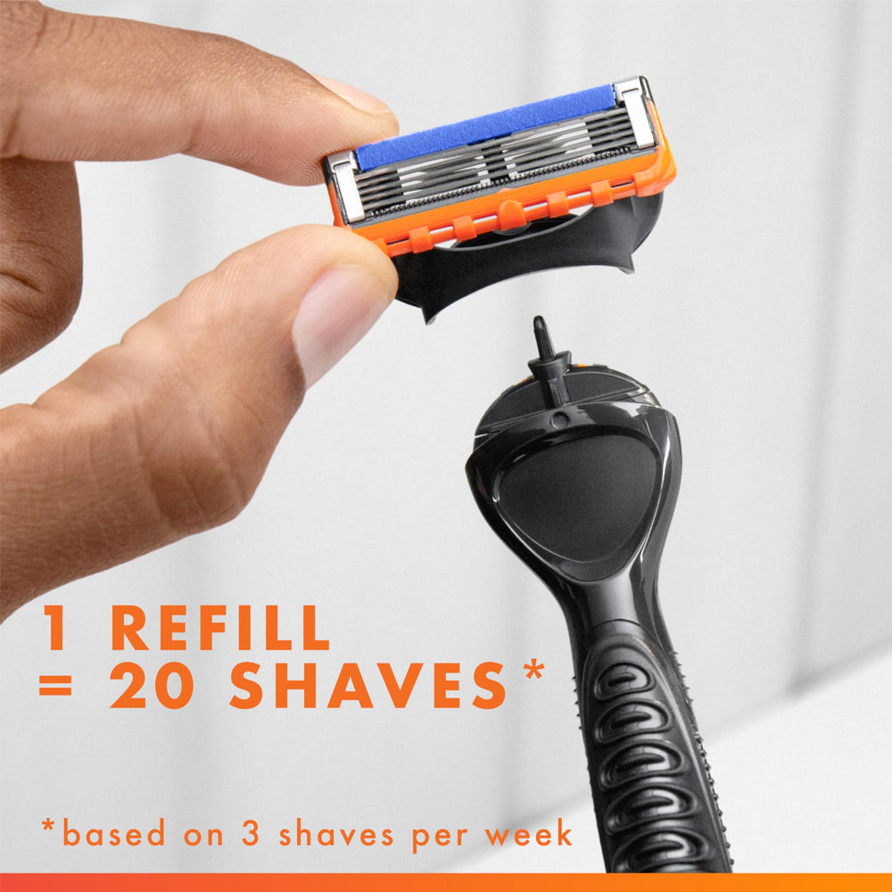 Gillette Fusion5 Power precision-trimmer reaches difficult areas for neat styling.