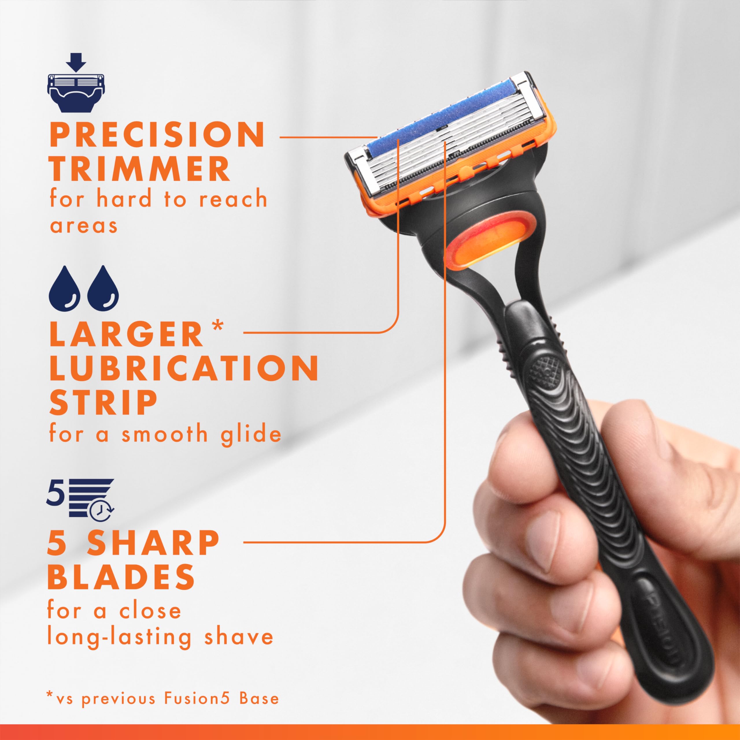 Precision beard trimmer aids shaping around sideburns and under the nose.