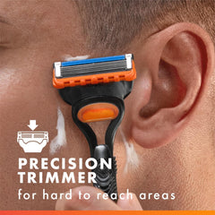 Gillette Fusion5 precision trimmer for hard-to-reach areas.