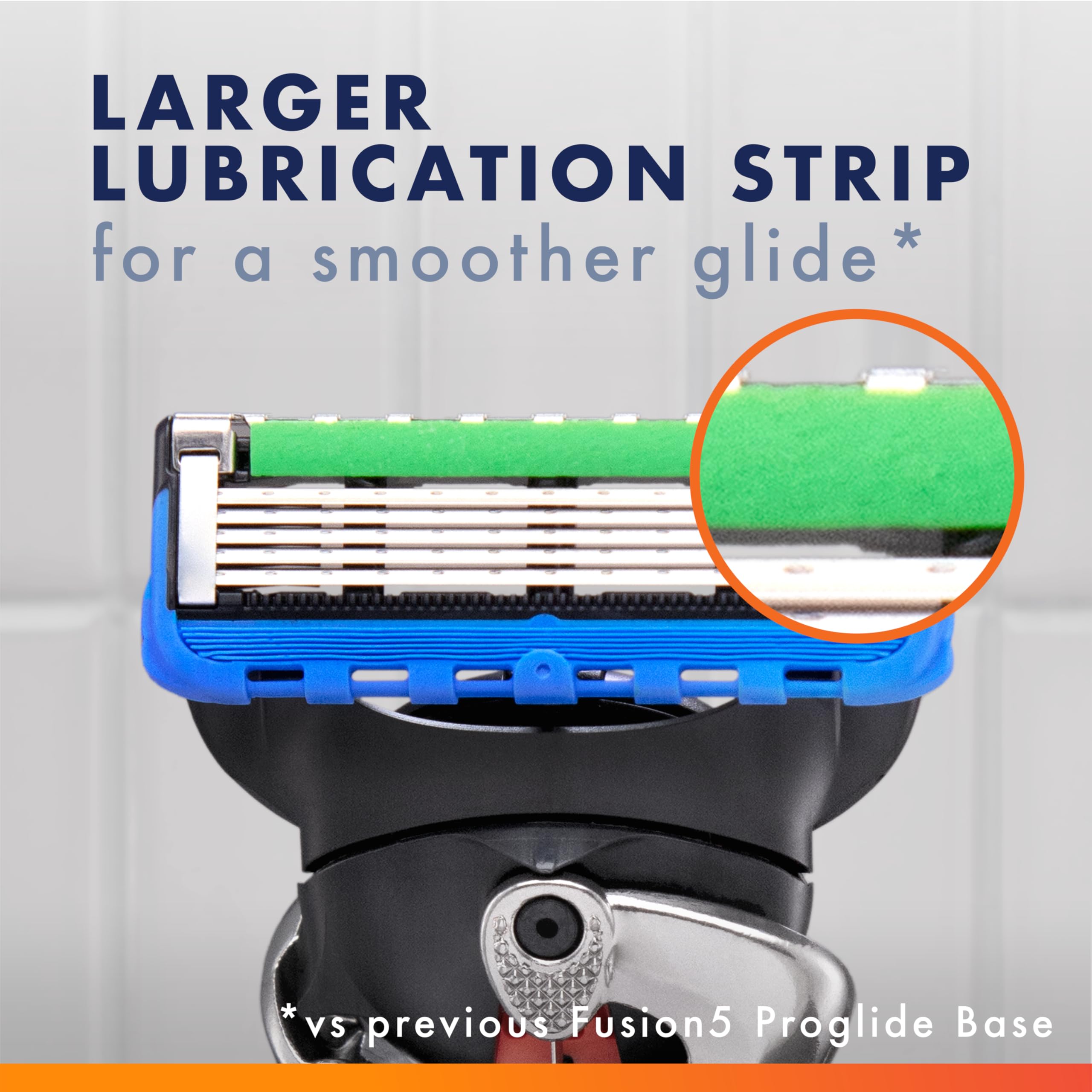 Gillette Fusion5 ProGlide refills delivering up to 30 shaves per cartridge.