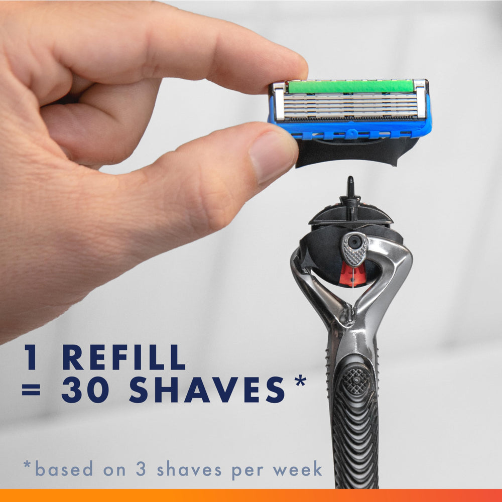 Gillette Fusion5 ProGlide refills featuring the precision trimmer on the back.