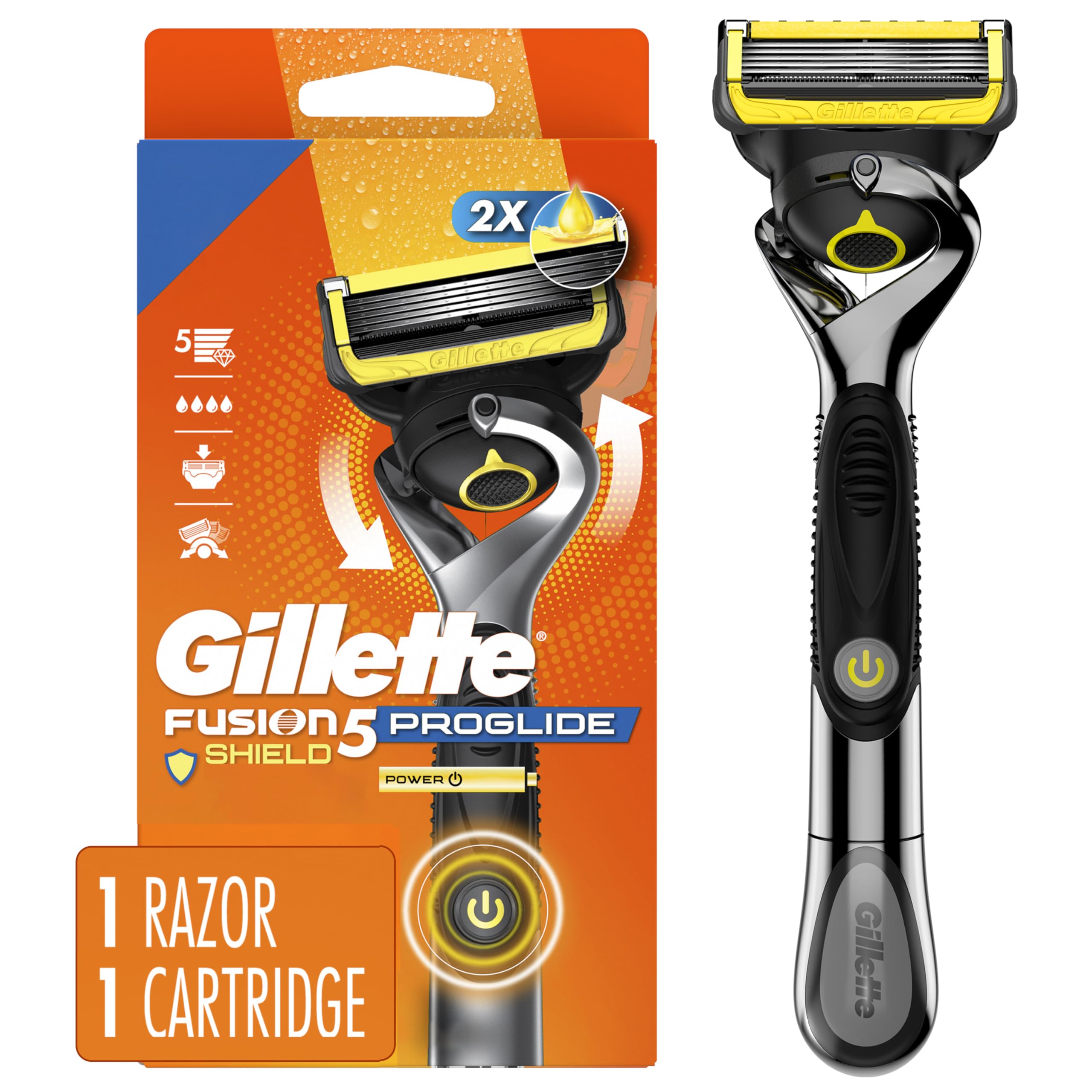 Gillette Fusion5 ProGlide Shield Power handle adapts to contours for a close shave