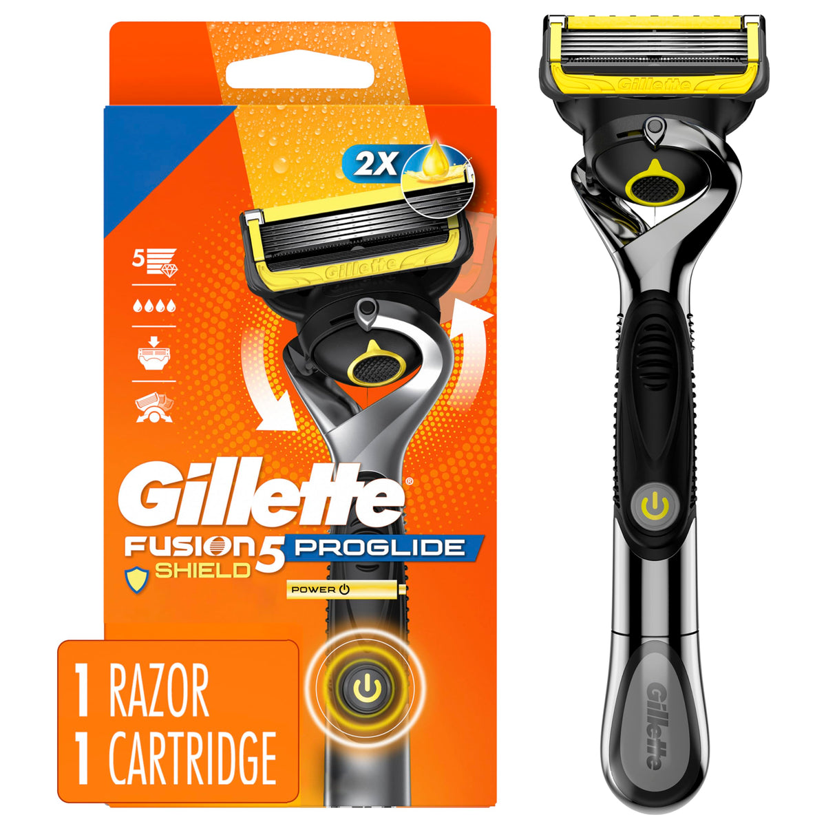 Gillette Fusion5 ProGlide Shield Power handle adapts to contours for a close shave