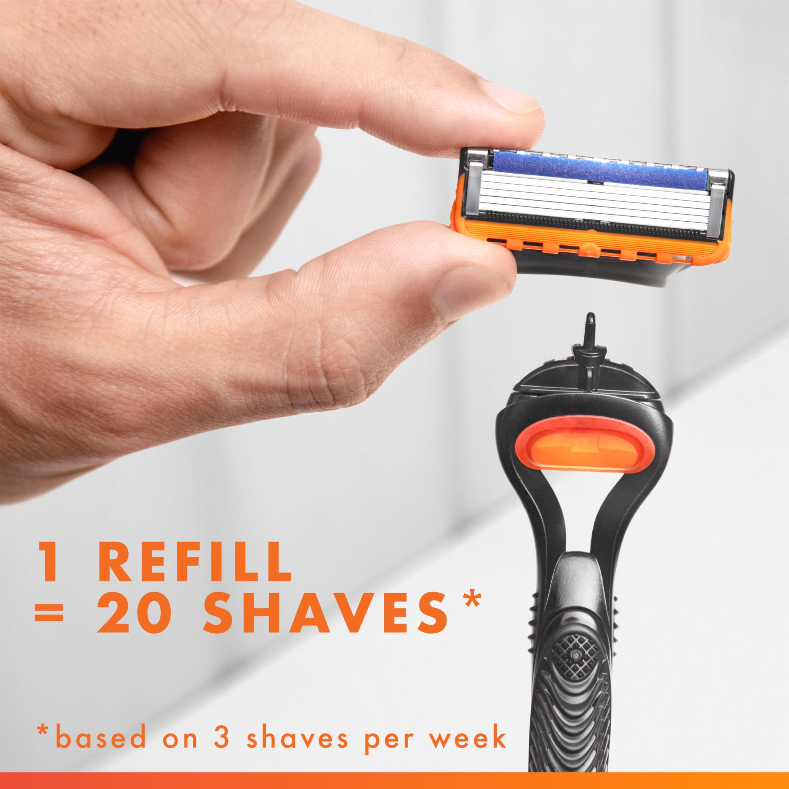 Close-up of Gillette Fusion5 5-blade technology for comfortable, precise shaving.