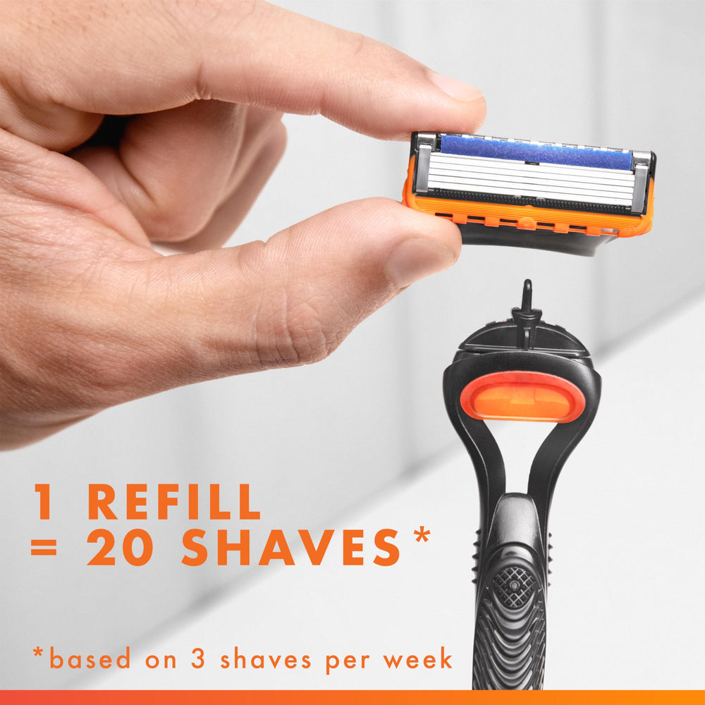 Close-up of Gillette Fusion5 5-blade technology for comfortable, precise shaving.