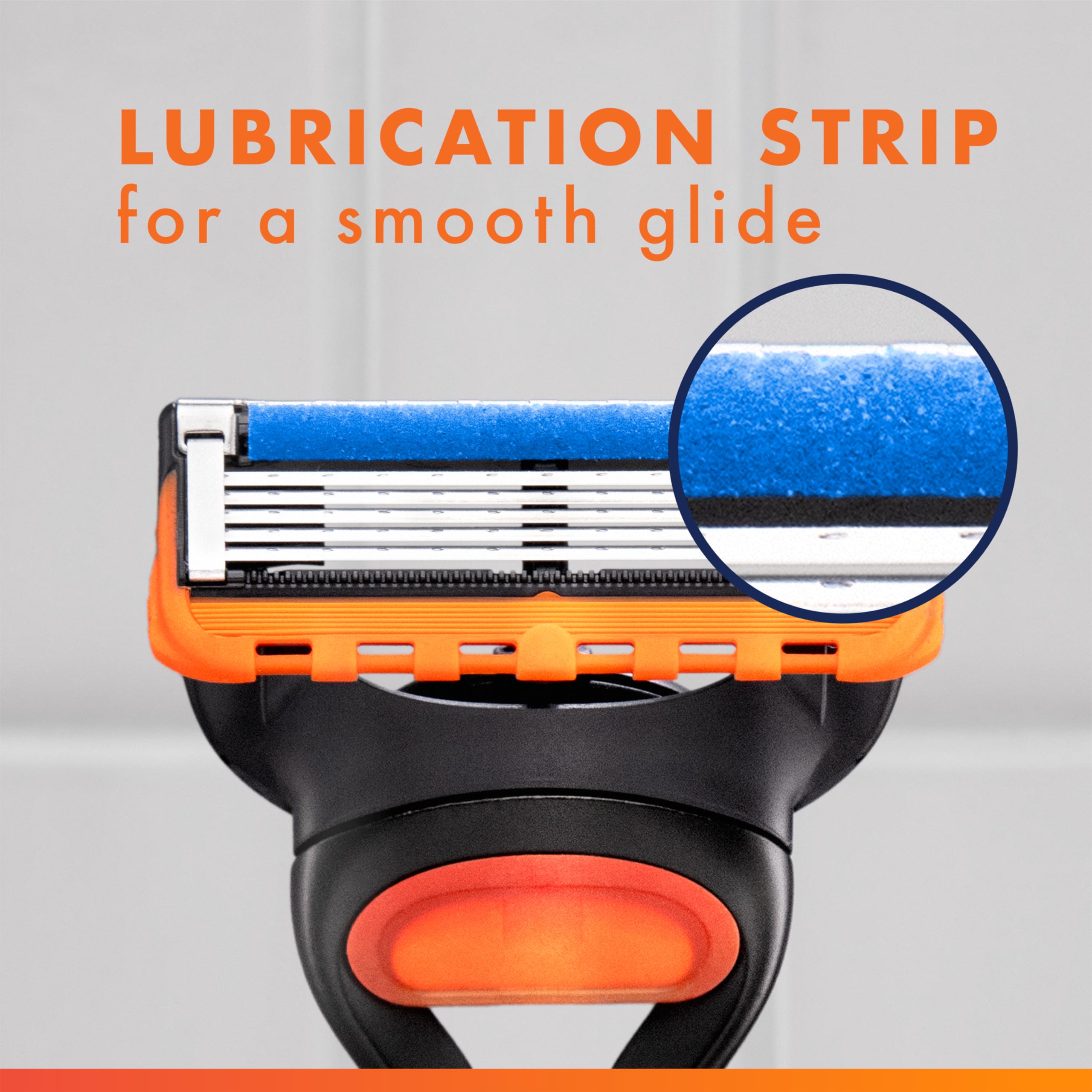 Gillette Fusion5 soft microfins prepping skin before blades for comfort.