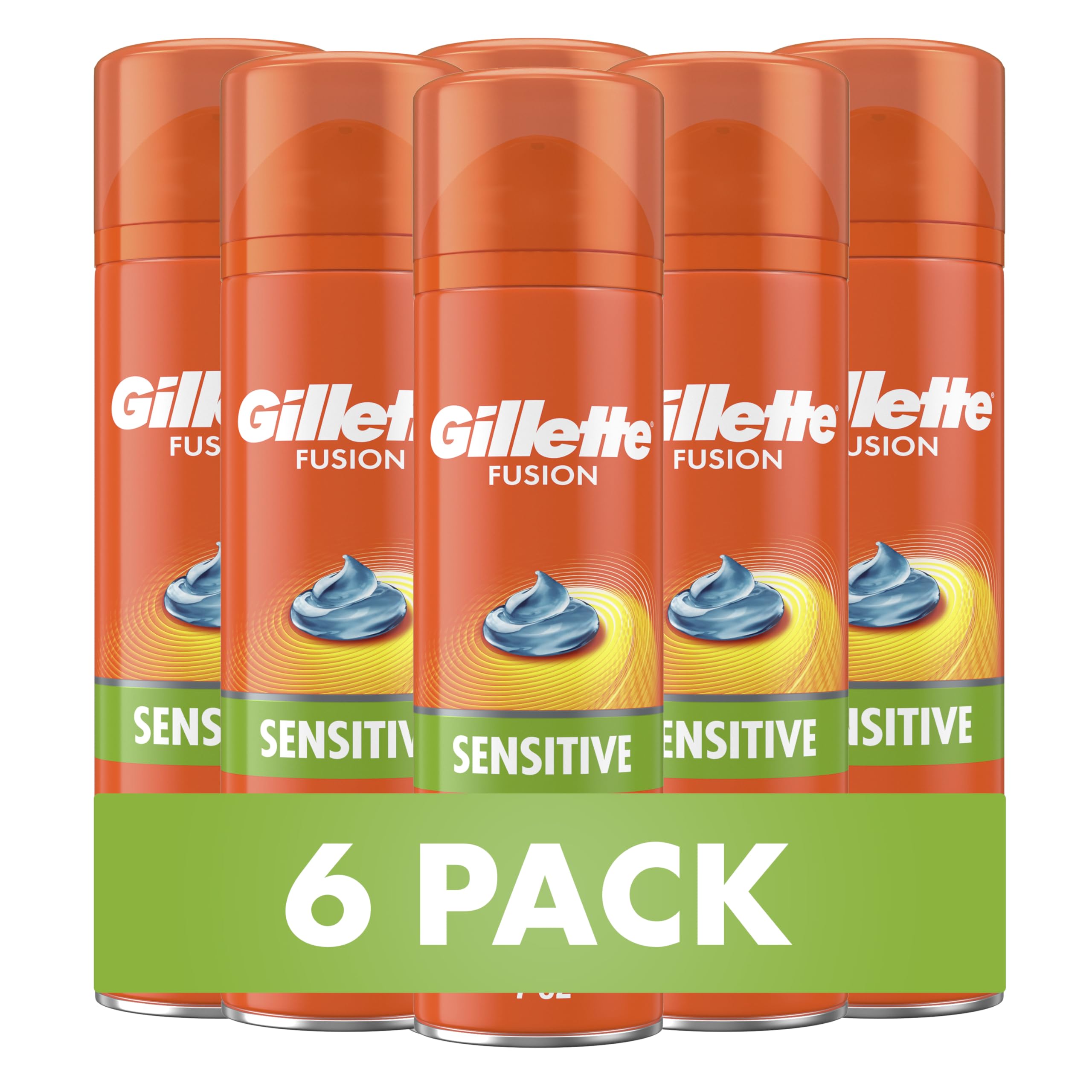 Gillette Fusion5 Ultra Sensitive shave gel bottle 7oz designed for sensitive skin comfort.