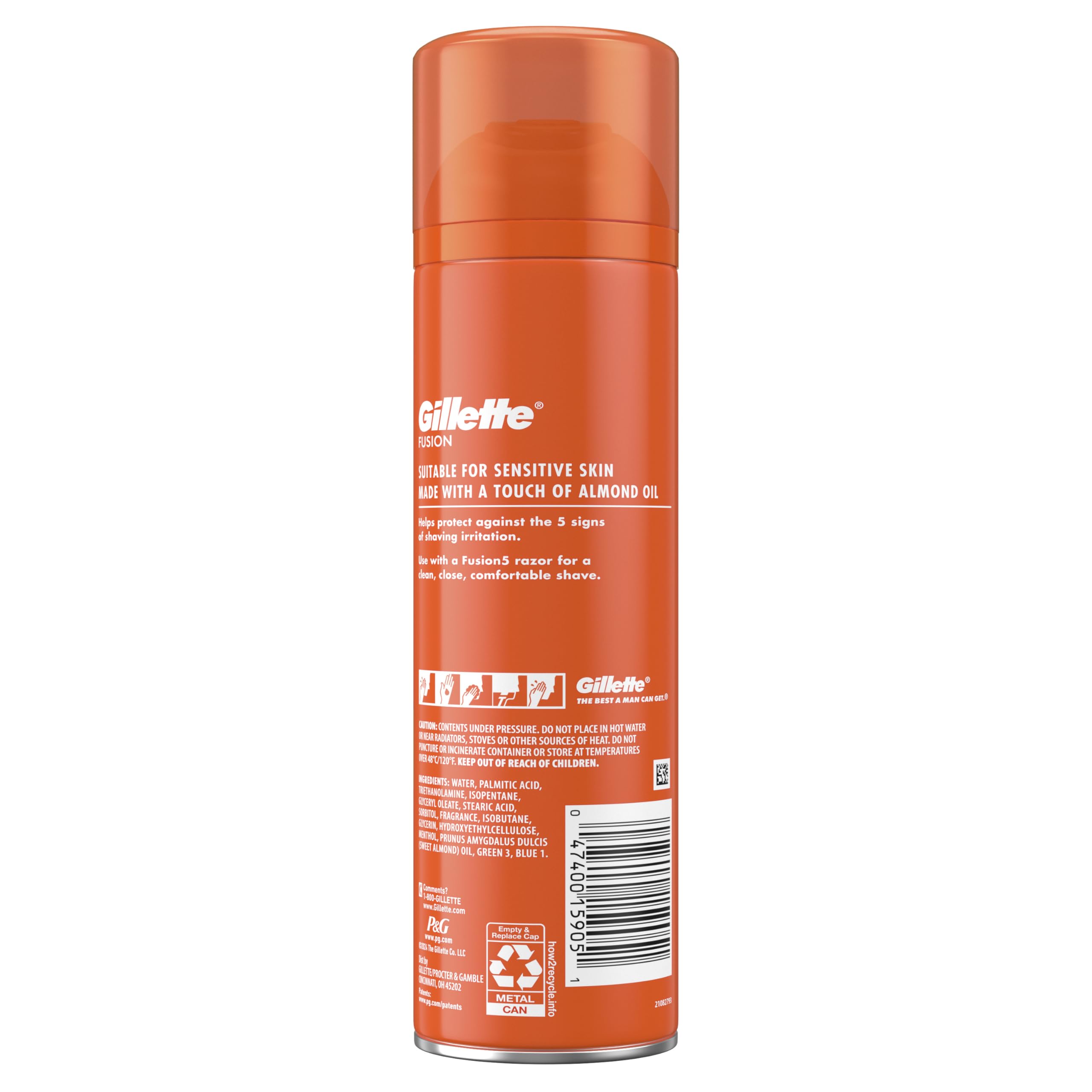 Retail display featuring Gillette Fusion5 Ultra Sensitive gel and pack.