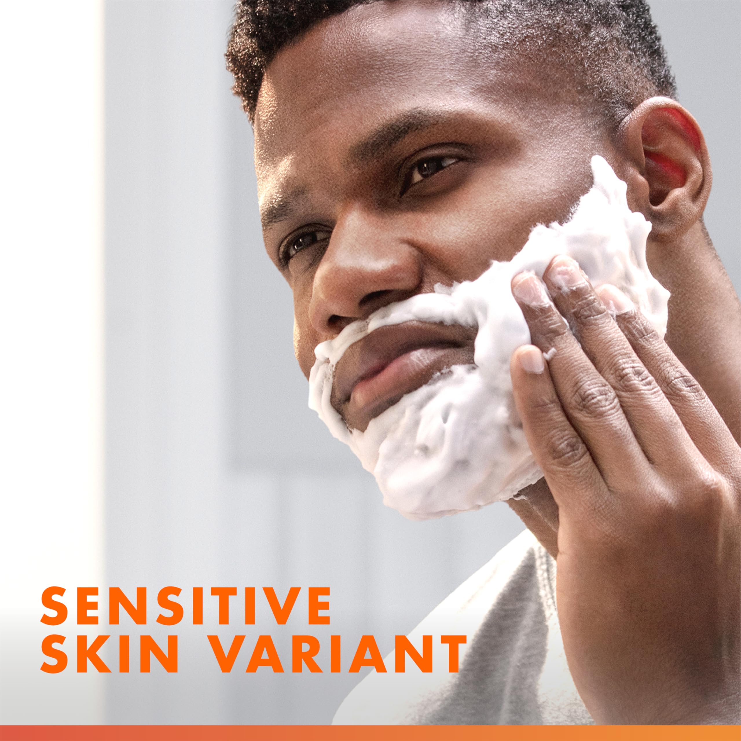 Foaming lather from Gillette Fusion5 Ultra Sensitive gel showing protective glide.