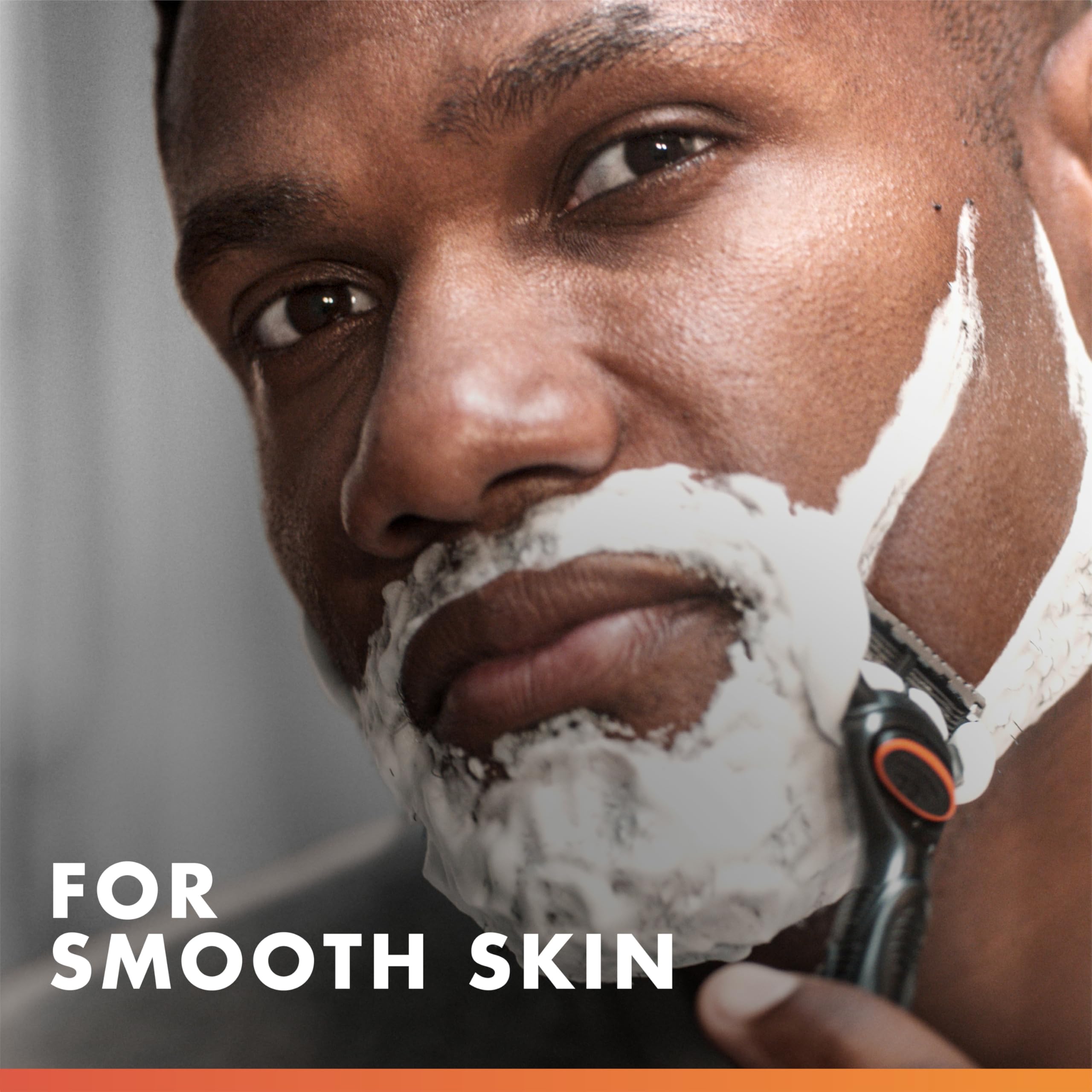 Six-pack Gillette Fusion5 Ultra Sensitive shave gel for daily use.