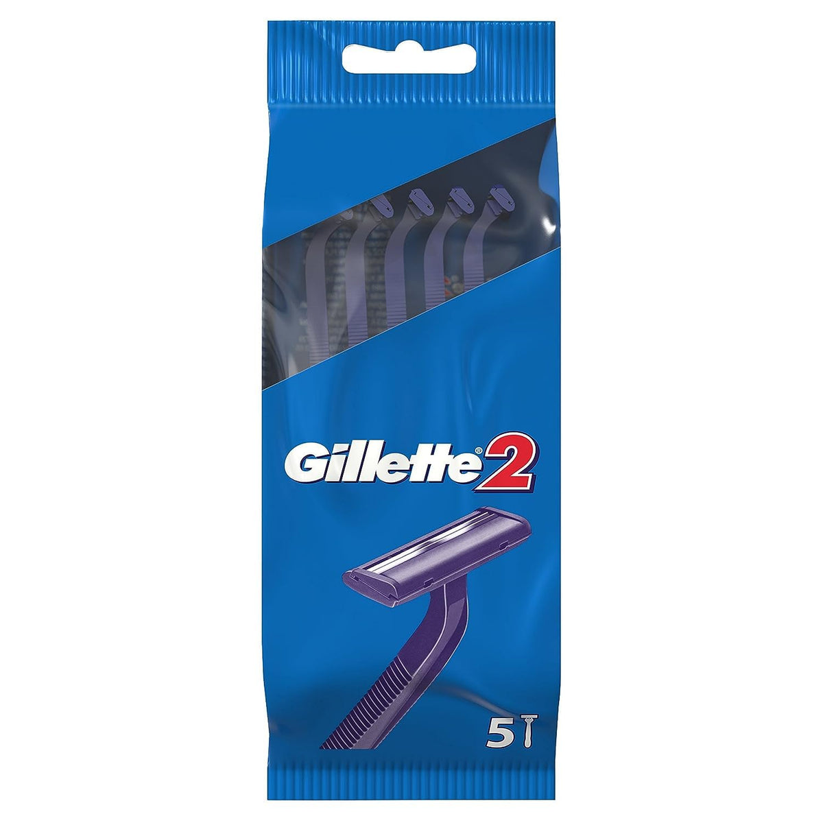 Gillette G2 disposable razor pack of five in box for on-the-go shaving