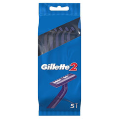 Gillette G2 disposable razor pack of five in box for on-the-go shaving