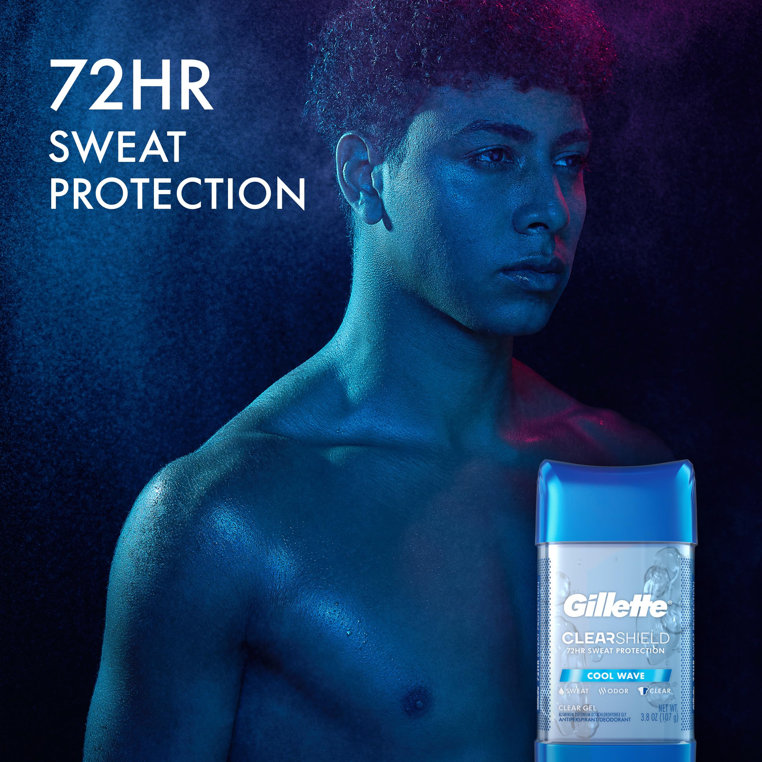 Gillette Gel Claro Cool Wave: aplicación clara que no mancha la ropa y se siente ligera.