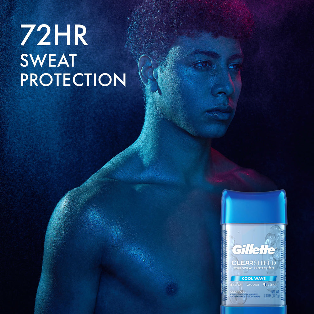 Gillette Gel Claro Cool Wave: aplicación clara que no mancha la ropa y se siente ligera.