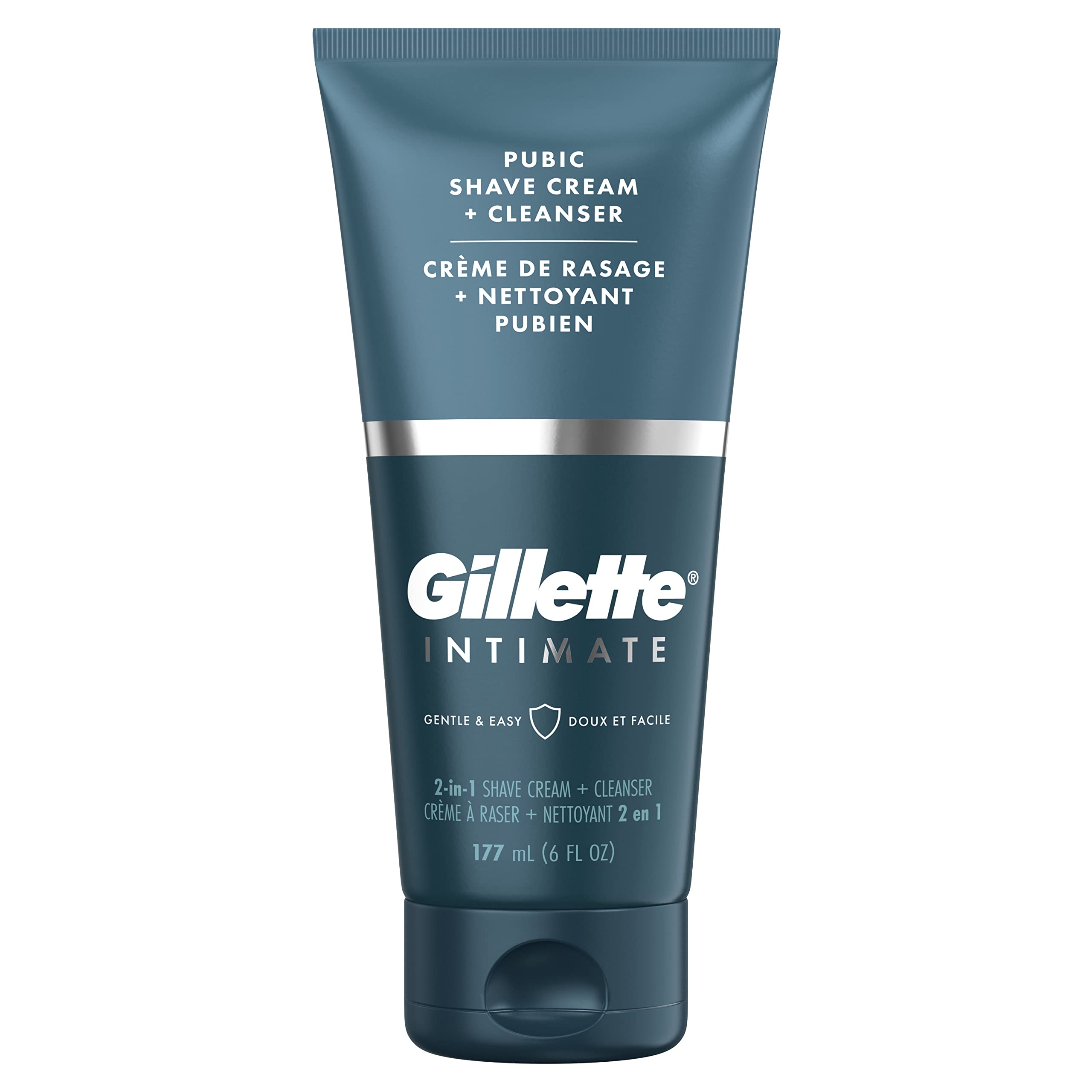 Gillette Intimate cream bottle pour for smooth glide and comfortable shaving