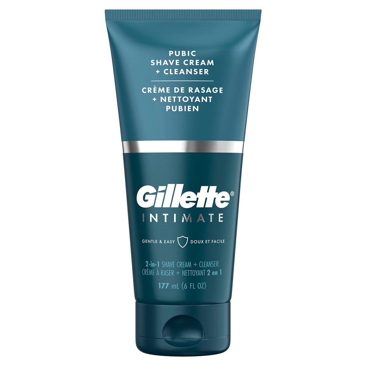 Gillette Intimate cream bottle pour for smooth glide and comfortable shaving