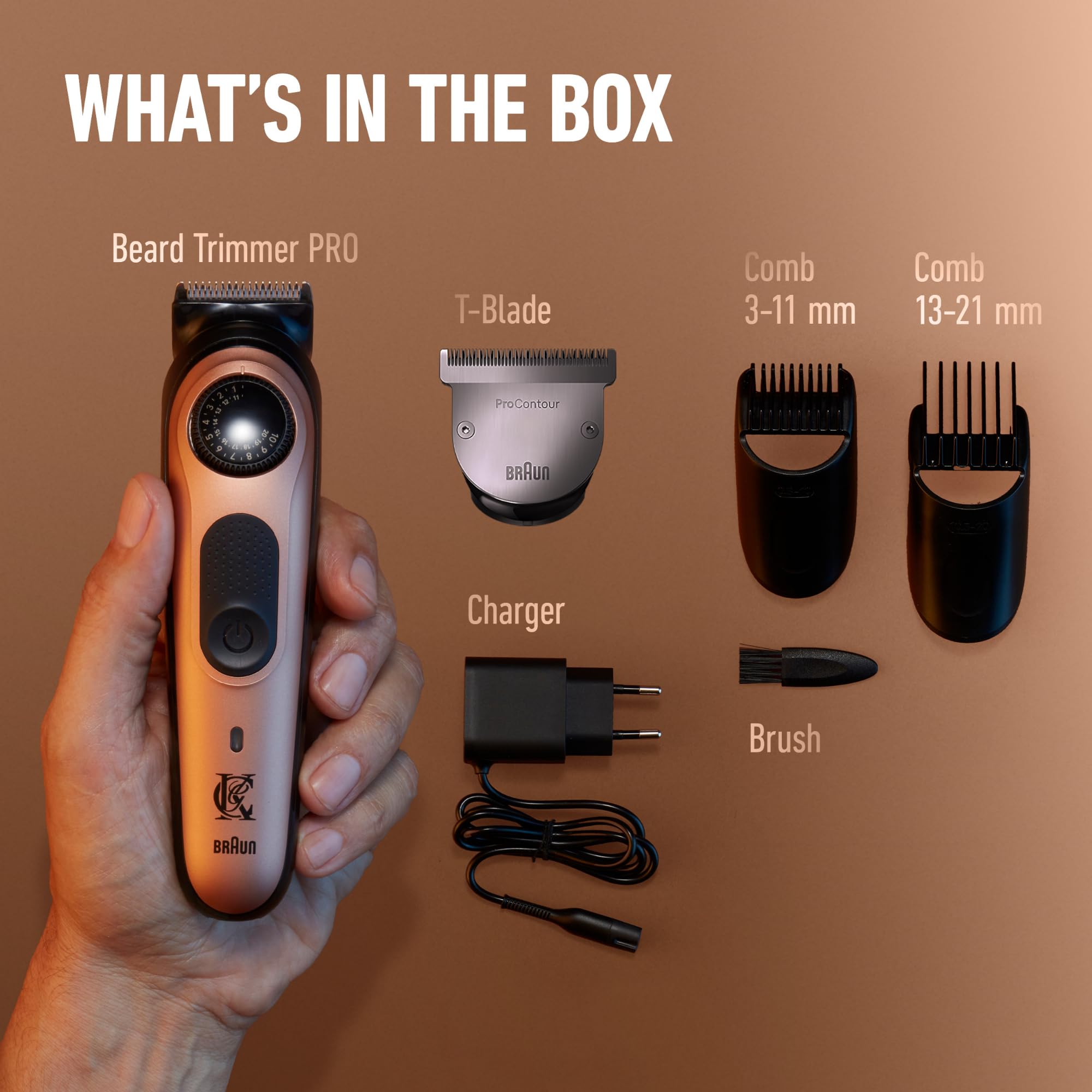 Box content for the King C. Gillette Beard Trimmer PRO