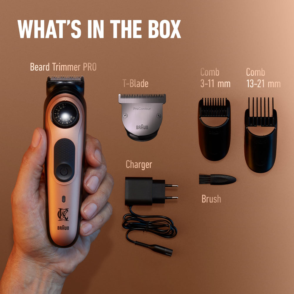 Box content for the King C. Gillette Beard Trimmer PRO