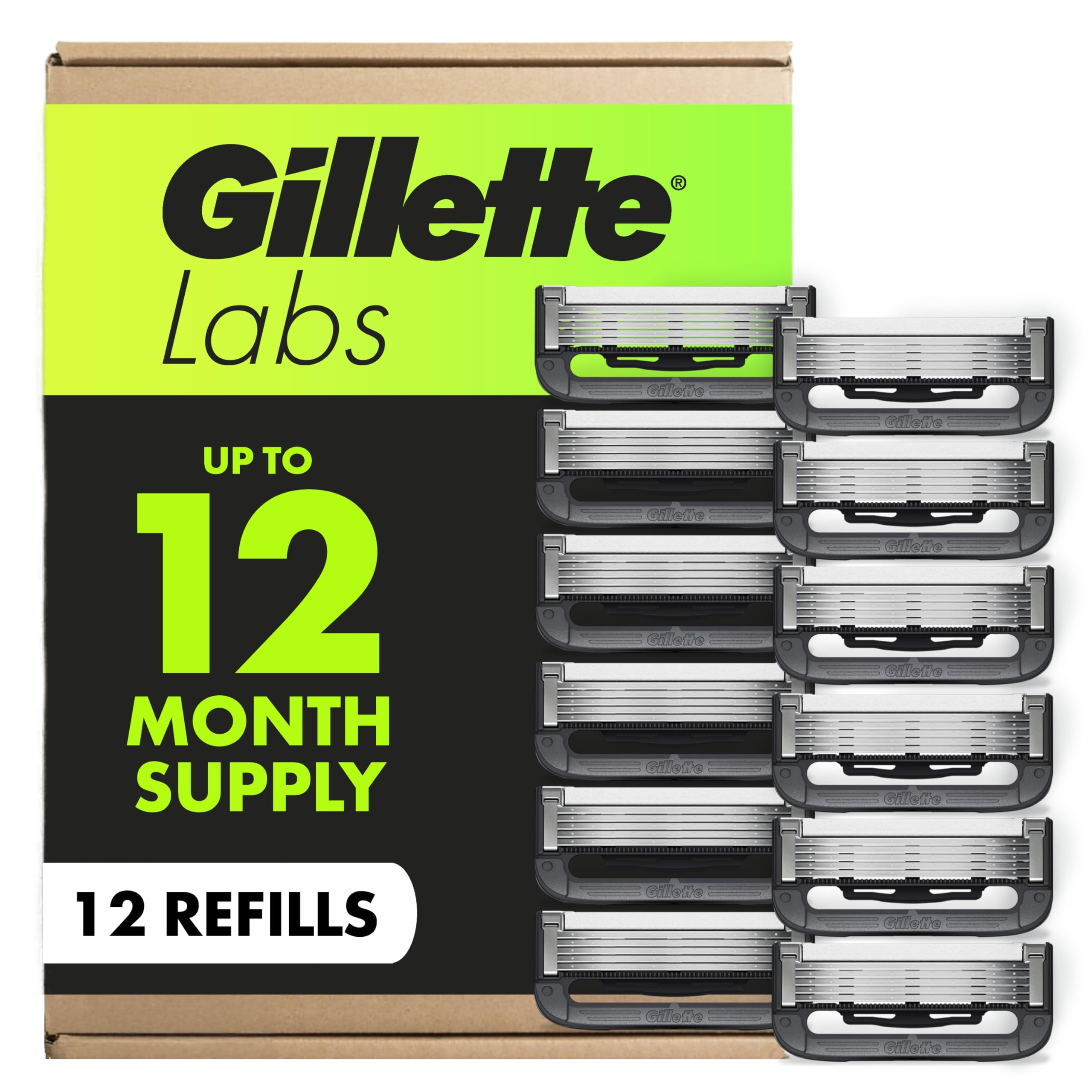 GilletteLabs blade refills 12ct box for quick, consistent shaves