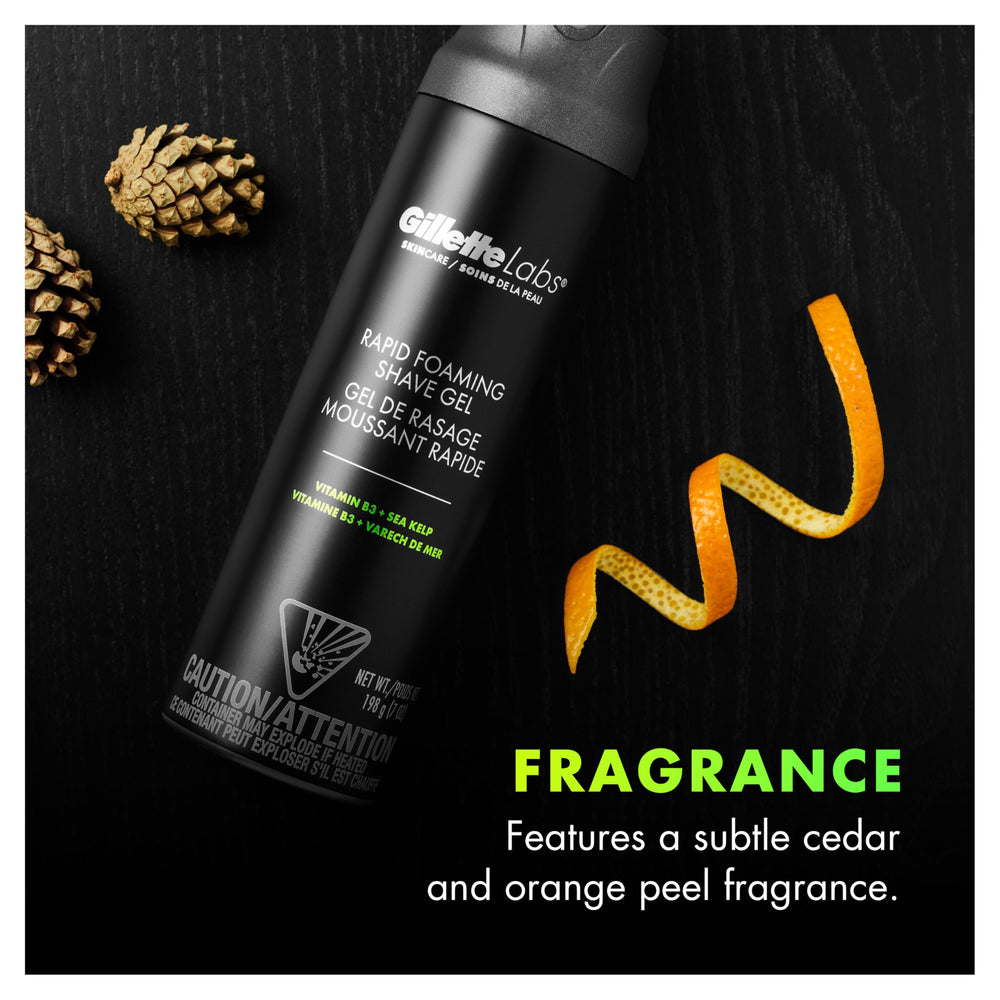 GilletteLabs cedar orange fragrance note evokes masculine freshness