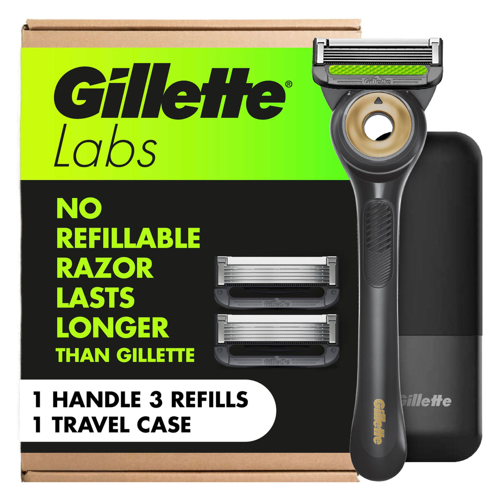 GilletteLabs exfoliating bar handle showing built-in exfoliation feature