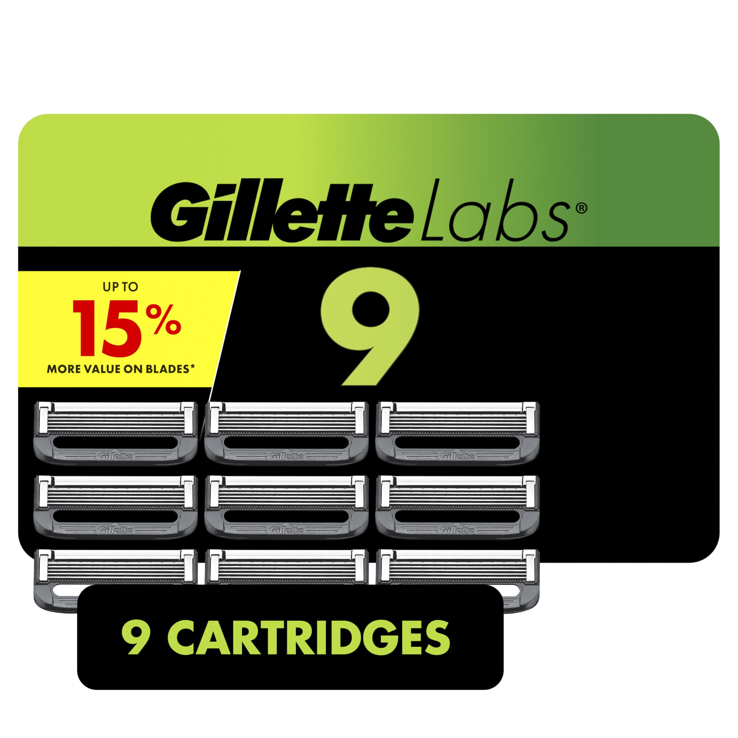 GilletteLabs razor blade refills 9 count deliver consistent closeness for daily shaves