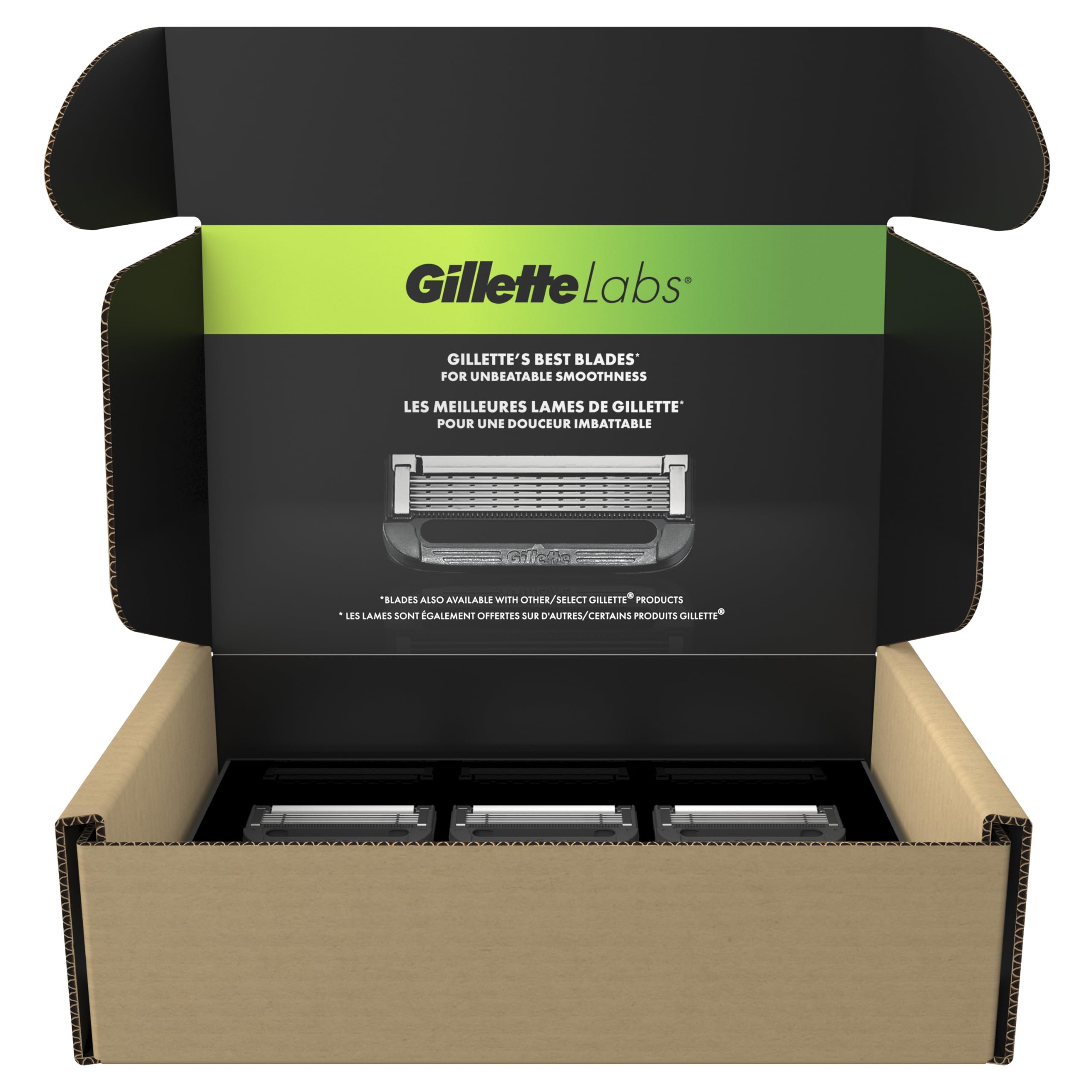 GilletteLabs razor cartridge on sink ready for use