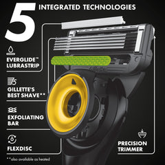 Gillette Labs Steelers Edition five-blades refill for smooth, efficient shaves.