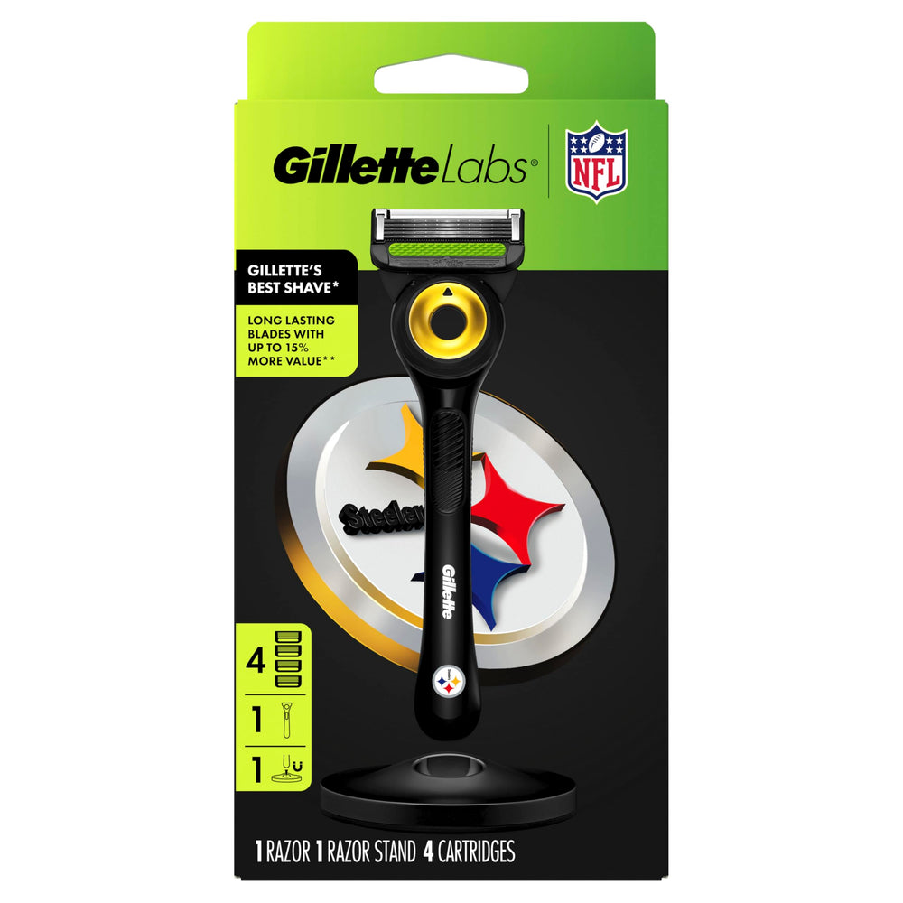 Gillette Labs Steelers Edition complete set highlights included stand and refills.