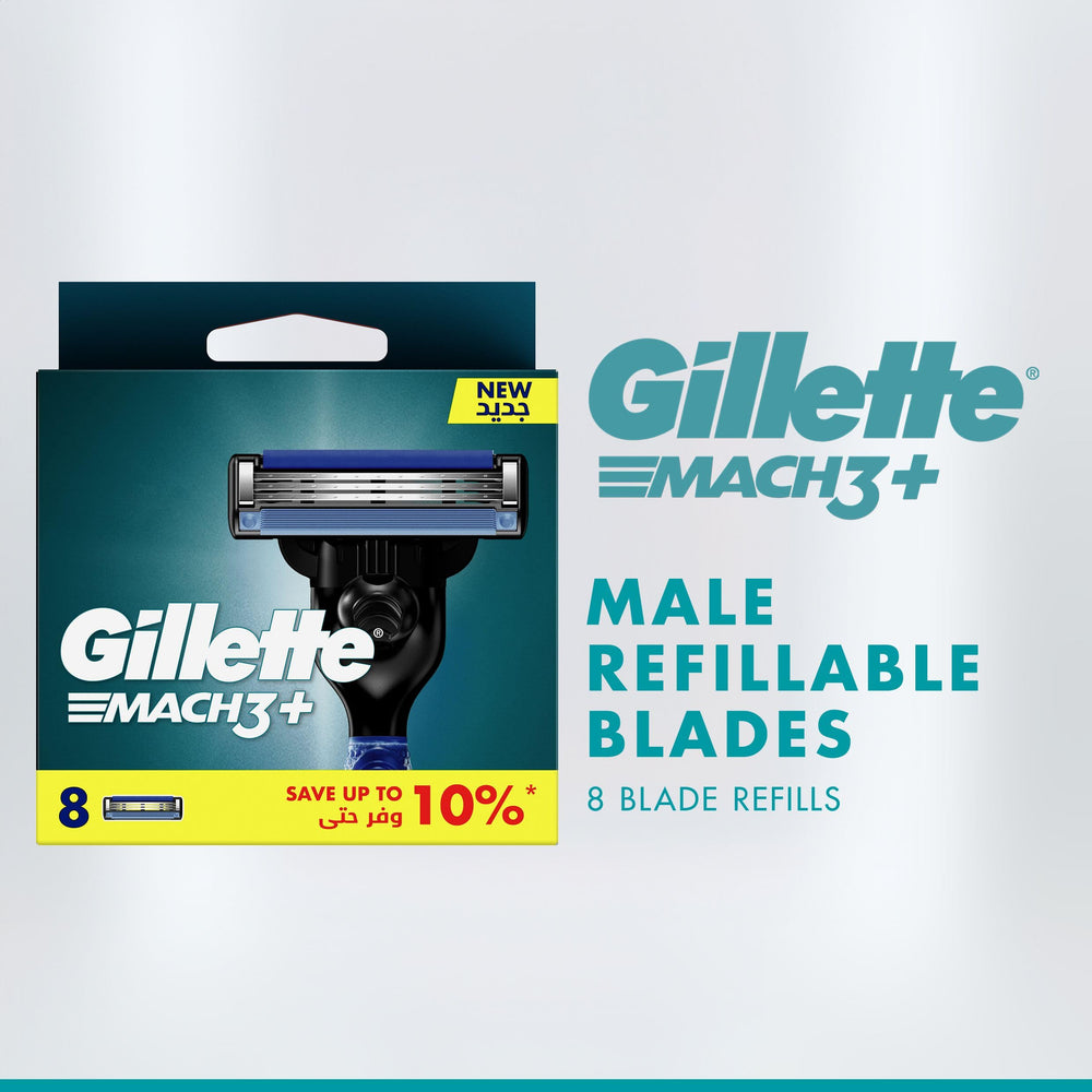 Gillette Mach3 blades pack 8 pack shot showing value pack.