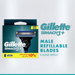 Gillette Mach3 blades pack 8 pack shot showing value pack.