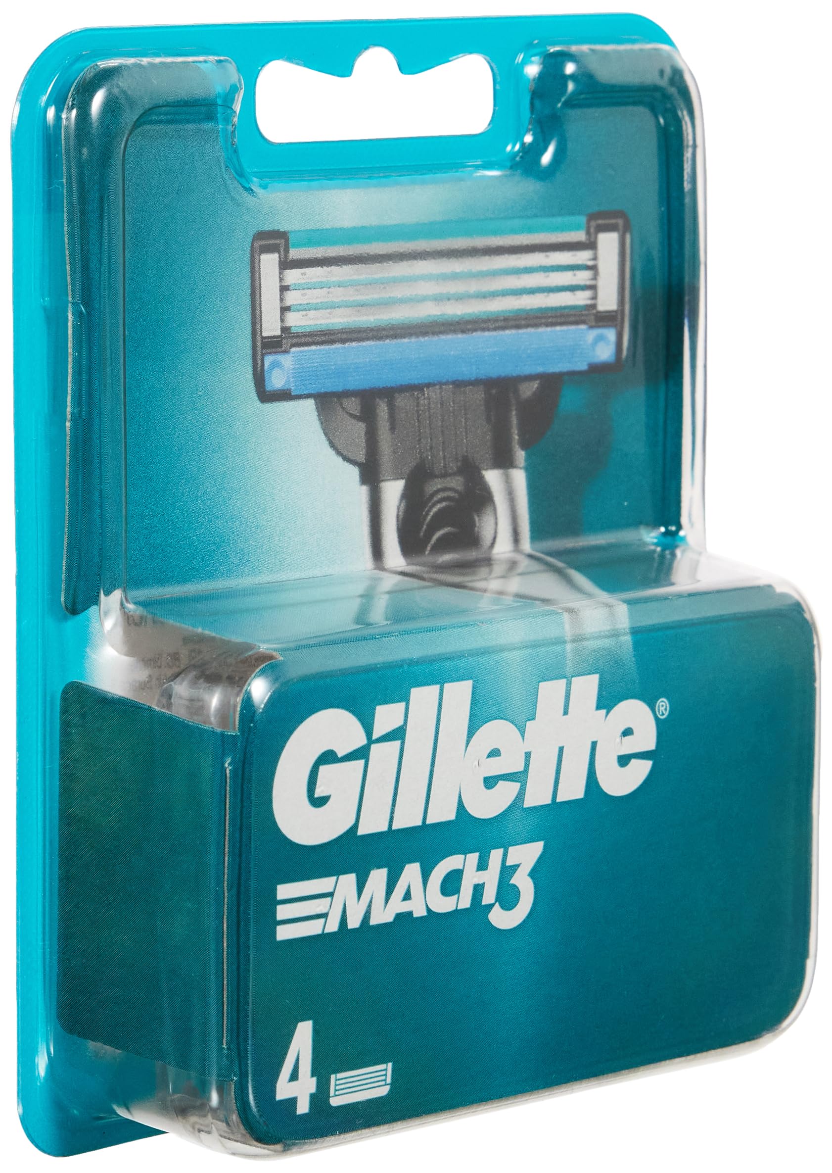 Gillette Mach3 cartridge close-up of blades for a precise, comfortable glide.