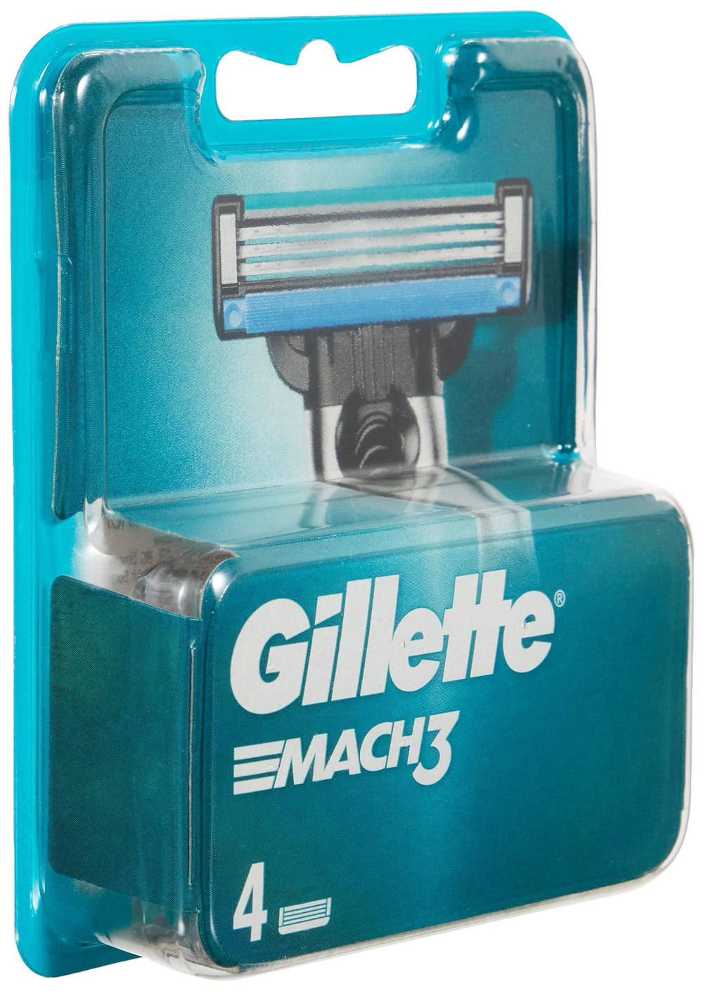 Gillette Mach3 cartridge close-up of blades for a precise, comfortable glide.