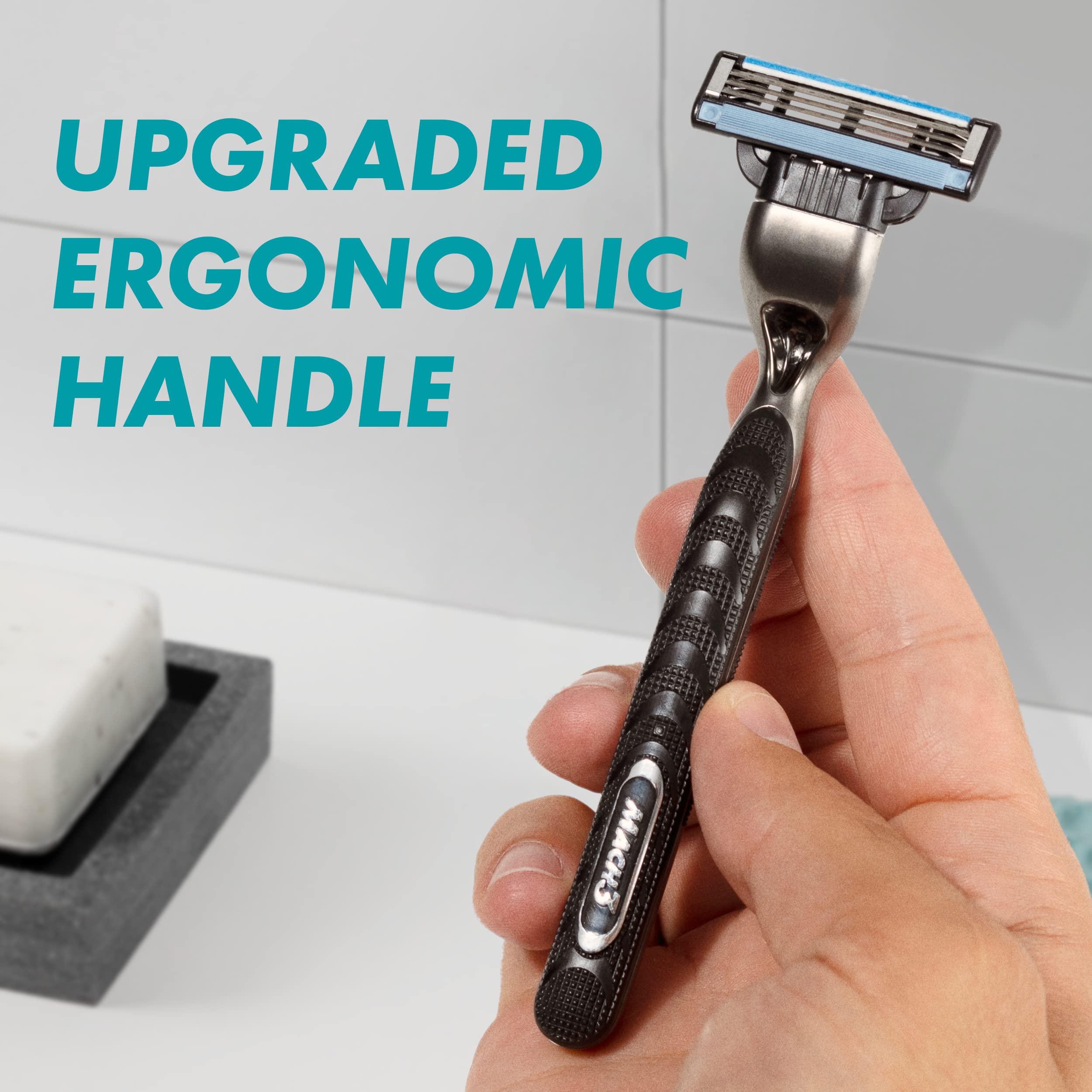 Gillette Mach3 DuraComfort blades stay sharp for shaves.