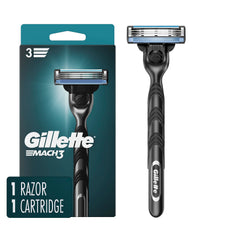 Gillette Mach3 handle with blade for a precise close shave.