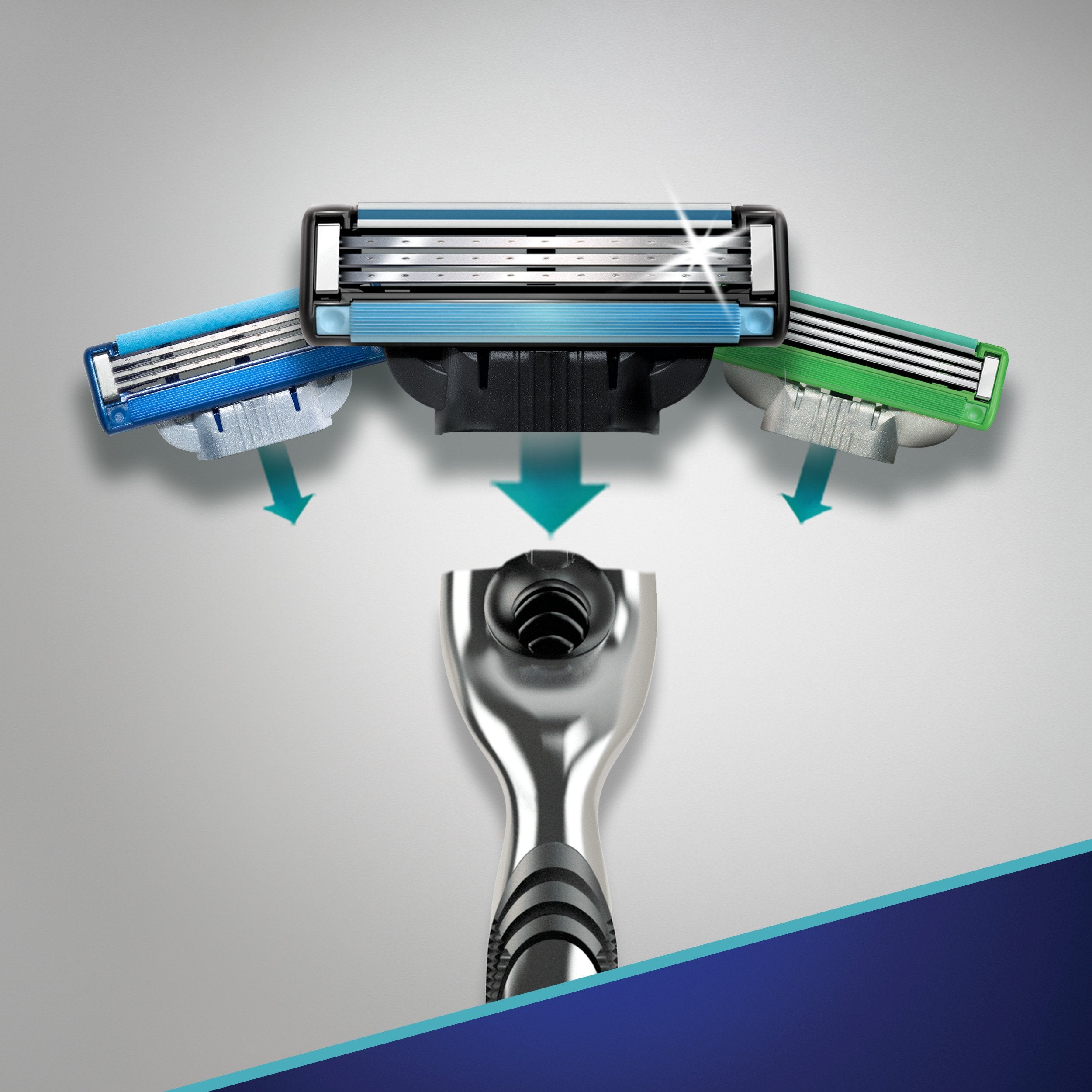 Gillette Mach3 in-use shaving scene showing smooth glide and comfort.