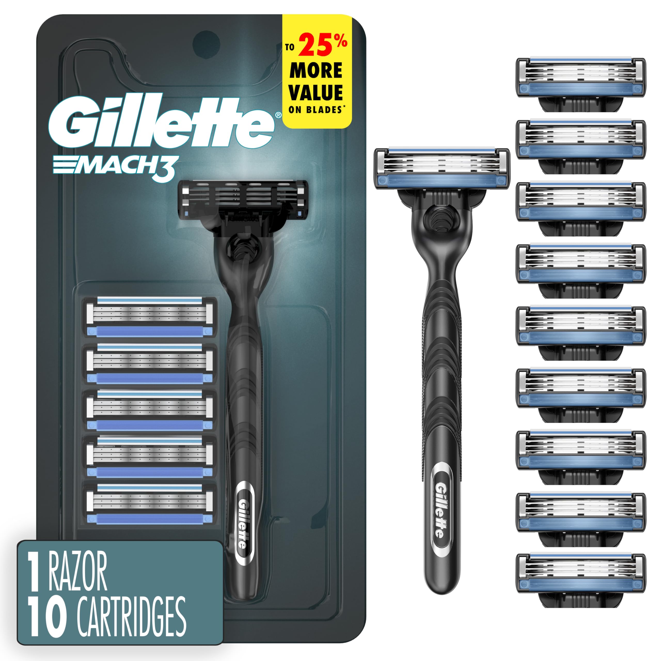 Gillette Mach3 razor handle with a comfortable grip for daily use