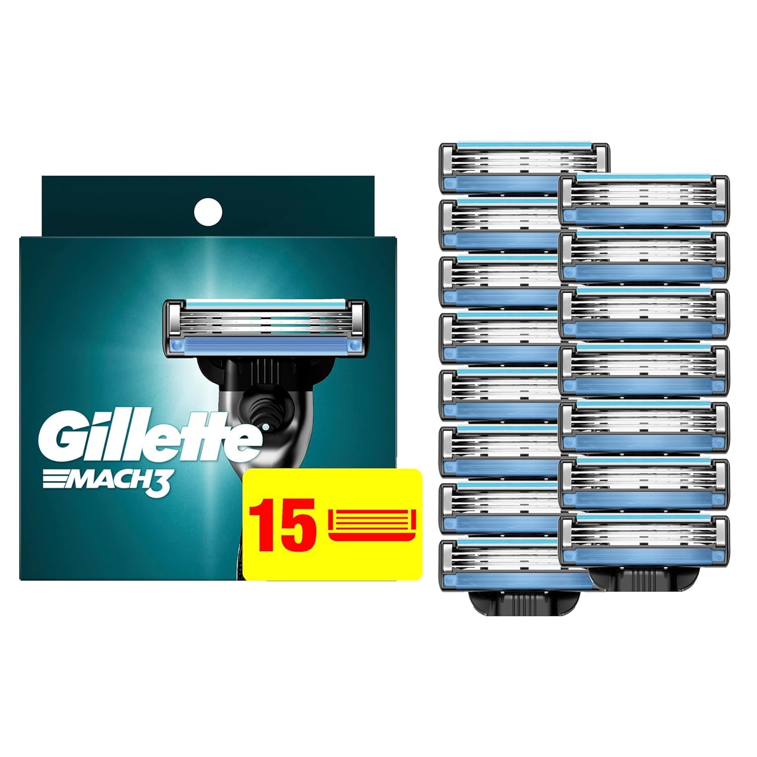 Gillette Mach3 refill close-up showing three blades for precise shaving