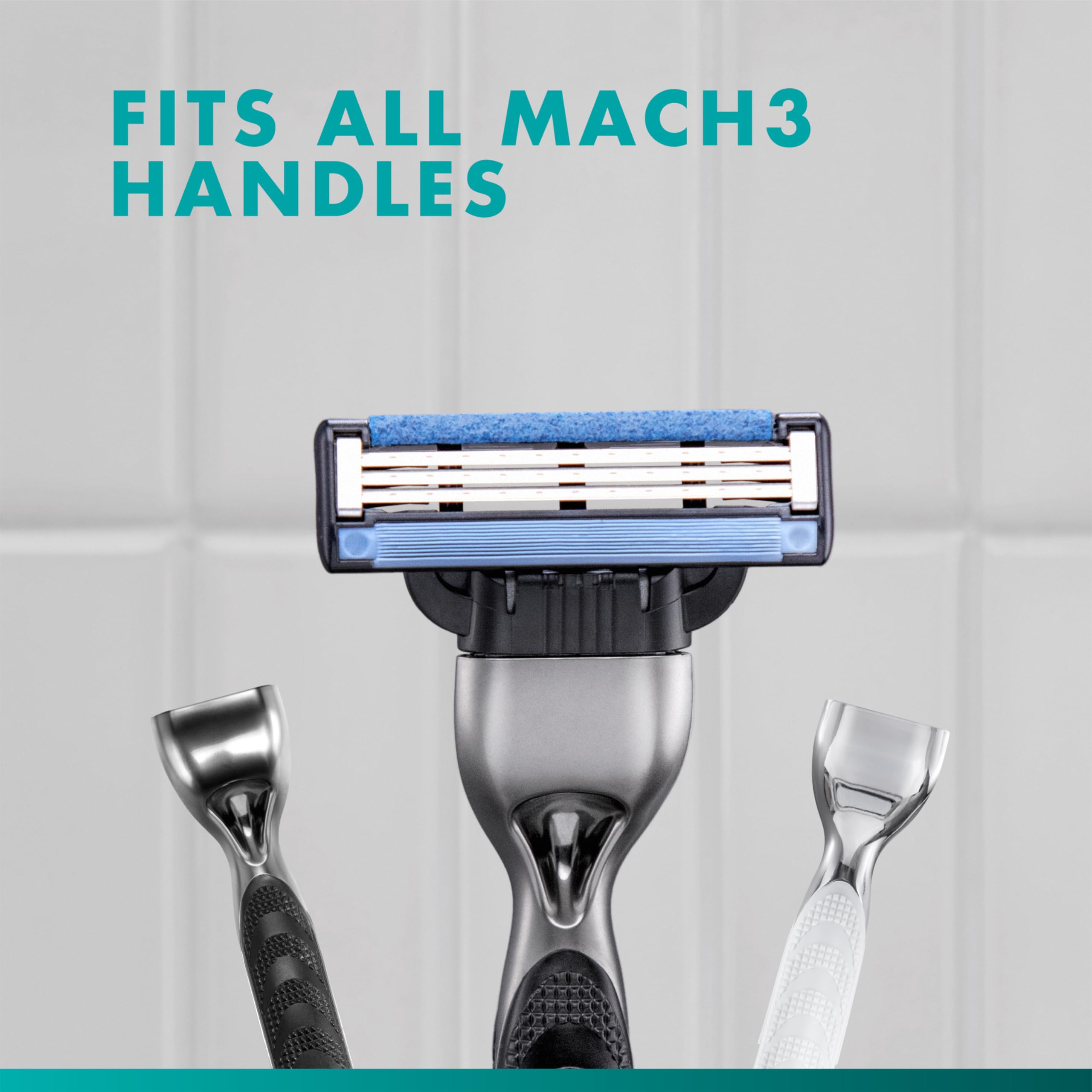 Gillette Mach3 refills pair with Series Shaving Gel for protection.